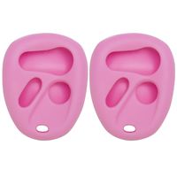 Keyless2Go New Silicone Cover Protective Case for 4 Button Remote Key Fob with FCC KOBLEAR1XT ABO1502T - Pink (2 Pack)