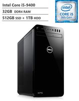 2019 Flagship Dell XPS 8930 Tower Desktop, Intel Core i5-9400 2.90GHz, GeForce GTX 1660 6GB GDDR5, 32GB RAM, 512GB SSD + 1TB HDD, 802.11ac + Bluetooth, HDMI, DisplayPort, VGA, DVD-RW, Win10