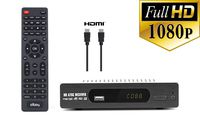 eXuby DTV Converter Box for TV and HDMI Cable for Recording and Viewing Full HD Digital Channels for Free (Instant or Scheduled Recording, 1080P HDTV, HDMI Output, 7 Day Program Guide and LCD Screen)
