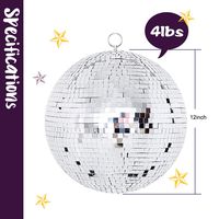Youdepot 12 Inch Mirror Ball Hanging Disco Lighting Ball for DJ Club Stage Bar Party Wedding Holiday Decoration
