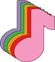 5.5" Music Note Assorted Color Creative Cut-Outs, 31 Cut-Outs in a Pack for Music Classrooms, Music Themed Events, Recitals, Learning Games Classroom Kids' School Craft Projects