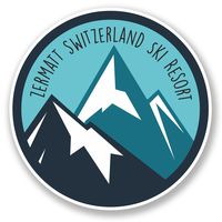 2 x 30cm/300mm Zermatt Switzerland Ski Snowboard Resort Vinyl Sticker Decal Laptop Travel Luggage Car iPad Sign Fun #6438
