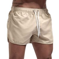 haoricu Men's Beach Shorts Quick Dry Surfing Swim Trunks Elastic Drawstring Shorts Multi-Color Optional Khaki