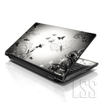 LSS Laptop 17-17.3" Skin Cover with Colorful Butterfly Contrast Fade Pattern for HP Dell Lenovo Apple Asus Acer Compaq - Fits 16.5" 17" 17.3" 18.4" 19" (2 Wrist Pads Free)