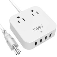 Cruise Power Strip No Surge Protector, Bototek Desktop Charging Station 2 Outlets with 4 USB Ports(5V/7A, 35W) 4 ft Extension Cord for Ship Travel Multi Plug Extender