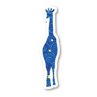 Giraffe Sticker Blue Spirals and Stars Stickers - 2 Pack - Laptop Stickers - 2.5" Vinyl Decal - Laptop, Phone, Tablet Vinyl Decal Sticker (2 Pack) S81890