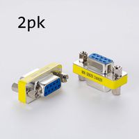 Arnorin DB9 Gender Changer Serial RS232 Female to Female Mini Adapter/Coupler Pack of 2