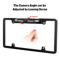 License Plate Frame Backup camera Car Rear view Waterproof 8 Infrared LED High Sensitive Night Vision Wide Viewing Angle 175° License Metal Frame US Plate Camera Universal Reversing Parking Aid System