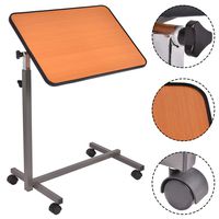 Rolling Overbed Table Laptop Desk Food Tray Hospital w/ Tilting Top