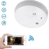 TangXia Mini Hidden Ip Camera Smoke Detector Style/CMOS Sensor Wireless Camera HD Ip Camera Wifi - White