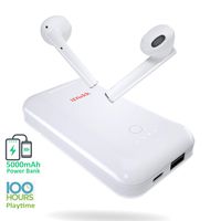 iDiskk True Wireless Earbuds with 5000mAh Charging Case (100h Playtime), Bluetooth 5.0 Touch-Control Auto-Pairing HiFi Stereo Headphones in-Ear Built-in Mic Headset