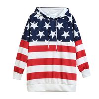 Nmch 2017 New Look Unisex Fashion USA American Flag Print Pockets Slim Pullover Hoodie Sweatshirt Long Sleeve Top Coat (Red, L(US:M))