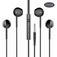 Earbuds, Arrela Wired Earphones in-Ear Headphones with Microphone for Running Workout Gym Black-20 (2 Pack)
