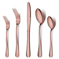 Copper Silverware Flatware Set, LIANYU 20-Piece Stainless Steel Cutlery Set for 4, Mirror Finish, Ideal for Home Hotel Wedding Festival Party, Dishwasher Safe