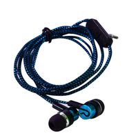 Idyandyans 3.5mm Jack in-Ear Earphone Wiring Heavy Bass Microphone Silicone Woven Antifreeze Line Earbuds Blue