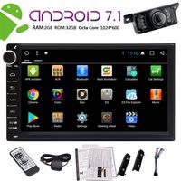 Eincar Latest Model 7 inch Double din GPS Navigation Android 7.1 Octa Core 2G+32G in Dash Stereo Support Wifi 4G/3G OBD BT USB/SD+Backup Camera.