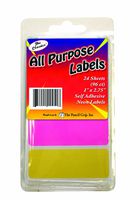 Pencil Grip The Classics All Purpose Neon Labels, 1 x 2.75 Inch, 24 Sheets, 96 Count (TPG-451)