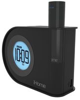 iHome iH402B Dual Charging Alarm Clock with USB, Portable Removable Power, Black