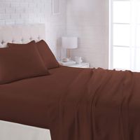 AmazonBasics Lightweight Super Soft Easy Care Microfiber Sheet Set with 16" Deep Pockets - Queen, Chocolate
