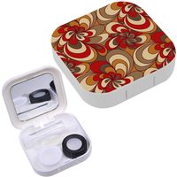 Portable Contact Lens Case Box Travel Kit Mirror + Bottle + Tweezers Container Holder [ Pattern Design ]