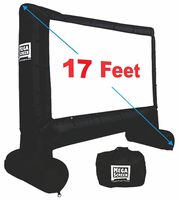 EasyGo Products 17' Inflatable Mega Movie Screen - Canvas Projection Screen for Outdoor Parties - Movie Cinema is Guaranteed to Thrill and Excite. Includes Inflation fan, Tie-Downs and Storage bag