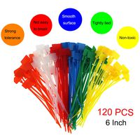 120 PCS Nylon Cable Marker Ties,Label Wire Straps,Self-Locking Plastic Nylon Cable,6 Colors