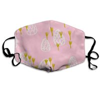 YUIOP Pink Pine Cone Printed Mask Neutral Mask for Men and Women Polyester Dust-Proof Breathable Mask