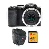 Kodak PIXPRO AZ252 Astro Zoom 16MP Digital Camera (Black) with Kodak 16GB SD Card and Travel Bag Bundle (3 Items)