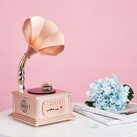 HYH European Retro Phone Bluetooth Speaker Subwoofer Antique Gramophone Classical Home Computer Mini Stereo Pink Red Black Good Life (Color : Pink)