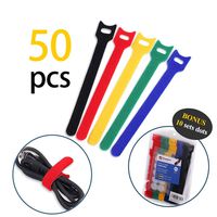 Adjustable Reusable Cable Ties,Self-Gripping,Fastener Cable Organizer use for fast tidy cable Bonus 10 pairs hook and loop dots