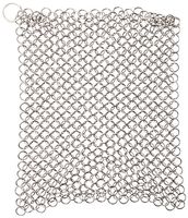 NAF Imports Heavy-Duty Stainless Steel Chainmail Scrubber for Cast Iron Cookware - 8" X 6" Dishwashing Tool for Everyday Cleaning and Restoration