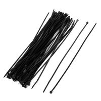 uxcell Electrical Cable Tie Nylon Fastener, 250mm x 4mm, 50 Pcs, Black