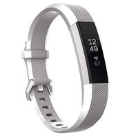 Keasy Replacement Bands Compatible for Fitbit Alta and Fitbit Alta HR, Sport Bands with Secure Metal Buckle(Silver,Small(5.5"-6.7"))