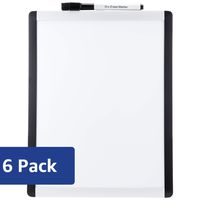 AmazonBasics Magnetic Dry Erase Board, plastic/aluminum frame, 8.5 x 11 Inch, 6 pack