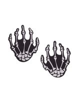 iHeartRaves IHR X Pastease Reflective Skeleton Hands Pasties (Silver)