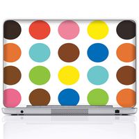 Meffort Inc 15 15.6 Inch Laptop Notebook Skin Sticker Cover Art Decal (Included 2 Wrist pad) - Multi Color Polka Dot