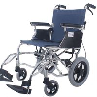 ZSMPY Folding Wheelchair for The Elderly Disabled Person Adjustable Aluminum Alloy Portable Wheelchair 44 96 35cm ZS (Color : Blue)