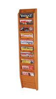 Wooden Mallet Cascade 10 Pocket Magazine Holder Display Rack Medium Oak Computer, Electronics