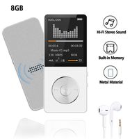 MP4/MP3 Player JBOS Portable MP4 Music Player 8GB Built-in Speaker HiFi Shuffle A-B Playback Bookmark Variable Speed for Audio Books Metal Body FM Radio Voice RecorderGift for Kids