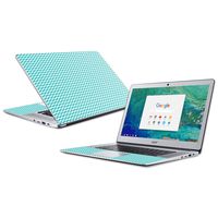 MightySkins Skin Compatible with Acer Chromebook 15" (2018) - Turquoise Chevron | Protective, Durable, and Unique Vinyl Decal wrap Cover | Easy to Apply, Remove, and Change Styles | Made in The USA