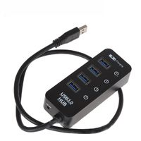 Compact Portable High Speed USB 3.0 Hub with 4 Data Transfer Ports for Windows Mac OS Linux Desktop Computers USB Splitter with 1 USB Charging Port