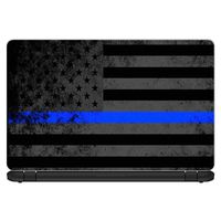 Flags | Custom Fit Made to Order Laptop Notebook Skin Vinyl Sticker Cover Decal Fits 13.3" 14" 15.6" 16" HP Lenovo Apple Mac Dell Compaq Asus Acer| Thin Blue line American Flag Distressed