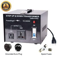 PowerBright Step Up & Down Transformer, Power ON/Off Switch, Can be Used in 110 Volt Countries and 220 Volt Countries, Convert from 220-240 Volt to 110-120 Volt AND from 110-120 Volt to 220-240(3000W)