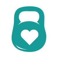 Kettlebell and Heart - 3" Wide Turquoise Decal - For MacBook, Car, Laptop, or Anything!