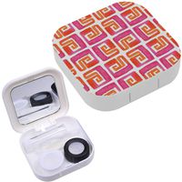 Portable Contact Lens Case Box Travel Kit Mirror + Bottle + Tweezers Container Holder [ Geometric Watercolor ]