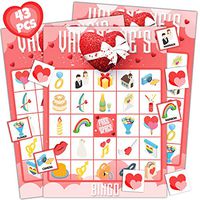 32 Players Valentine's Day Gift Bingo Games Cards Kids Crafts School Classroom Activities, Party Favors Supplies