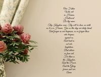 The Lord's Prayer Cross Wall Decal, Our Father Who Art in Heaven, Religious Gifts, 23"X36" Black