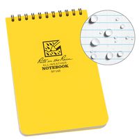 Rite in the Rain Weatherproof Top-Spiral Notebook, 4" x 6", Yellow Cover, Universal Pattern (No.146)