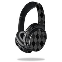 MightySkins Skin Compatible with Bose QuietComfort 35 Headphones - Black Argyle | Protective, Durable, and Unique Vinyl Decal wrap Cover | Easy to Apply, Remove, and Change Styles | Made in The USA