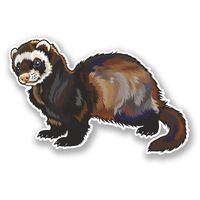 2 x 10cm/100mm Ferret Vinyl SELF ADHESIVE STICKER Decal Laptop Travel Luggage Car iPad Sign Fun #5850